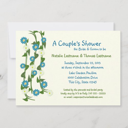 Vine Flowers Couple's Shower Personalized Invites