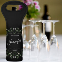 Vine Heart  Black Bridal Party Wine Bag