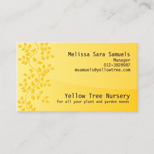 Customizable Vine Leave Nature Business Card