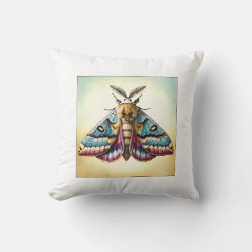 Vine Moth IREF1104 _ Watercolor Throw Pillow