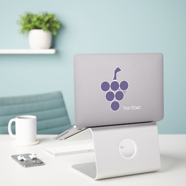 Vine Or  Wine For Grape And Grapevine Sommelier Sticker (Laptop On Desk)
