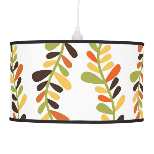 Vine Print Drum Pendant Light Ceiling Lamp (Front)