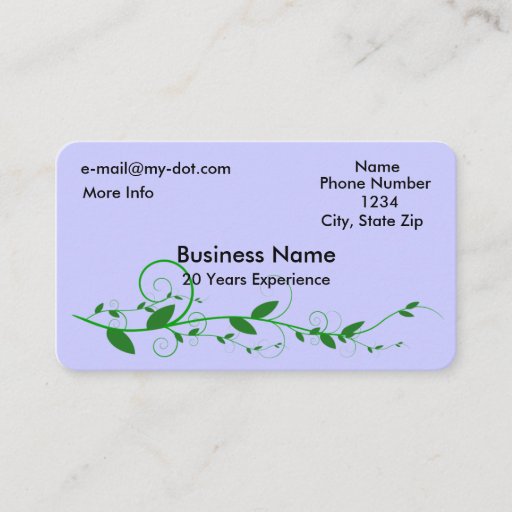 Customizable Vine Rounded Corner Business Card