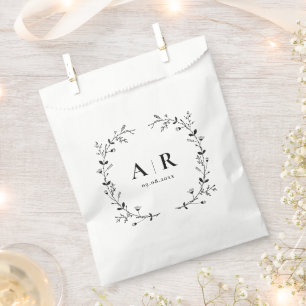 Vine Scroll Wedding Treat Sack, Cookie or Goody Favor Bag