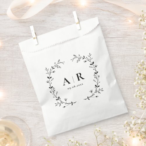 Vine Scroll Wedding Treat Sack Cookie or Goody Favor Bag