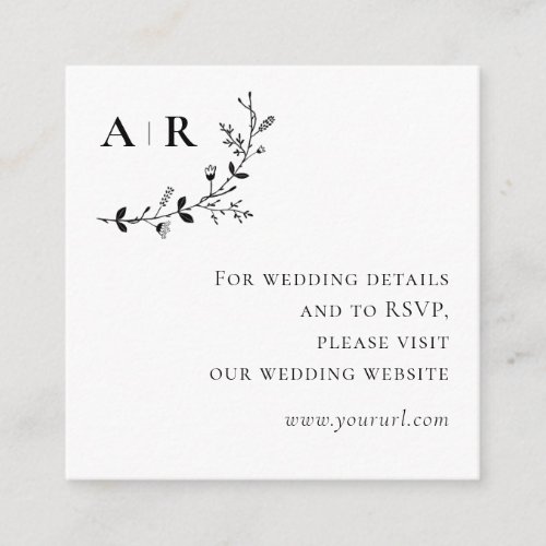 Vine Scroll Wedding Website RSVP the Details Enclosure Card