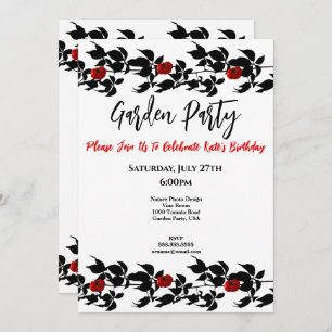 VINE TOMATO GARDEN PARTY HAPPY BIRTHDAY INVITATION