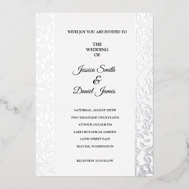 Vine Wedding  Foil Invitation (Front)