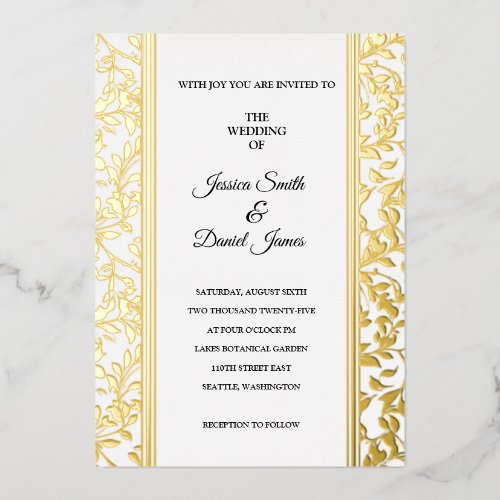 Vine Wedding  Foil Invitation