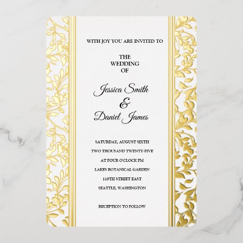 Vine Wedding  Foil Invitation