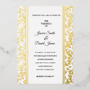Vine Wedding Foil Invitation
