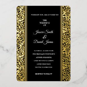 Vine Wedding  Foil Invitation