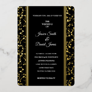 Vine Wedding  Foil Invitation