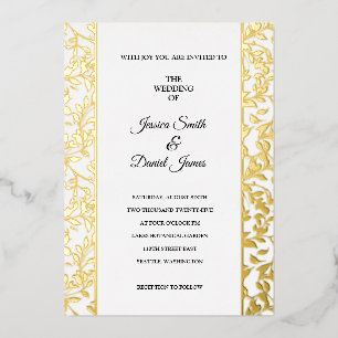 Vine Wedding  Foil Invitation