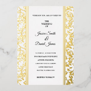 Vine Wedding  Foil Invitation
