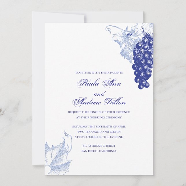 Vine Wedding Invitation (Front)