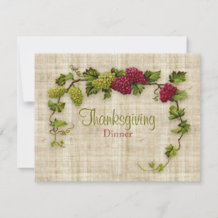 Vine With Grapes Thanksgiving Dinner invitation