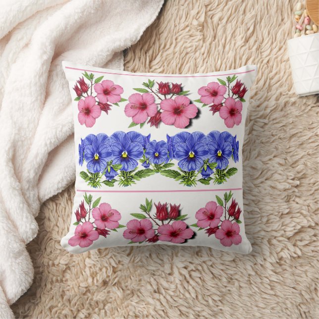 Vineagrelium hibiscus and Loving Perfect Throw Pillow (Blanket)