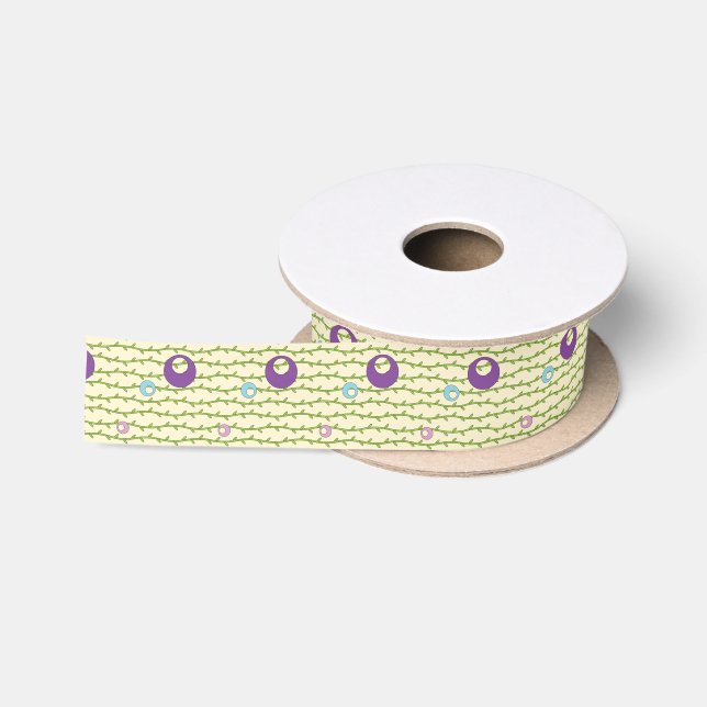 Vines and Circles Patterned Ribbon (Spool)