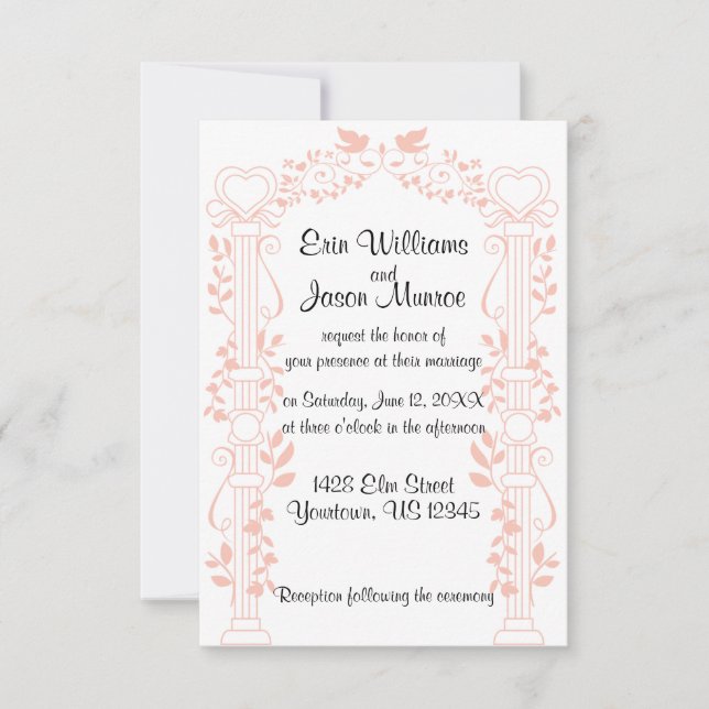 Vines and Columns Wedding Invitation (Front)
