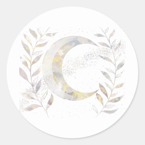 Vines and Moon Classic Round Sticker