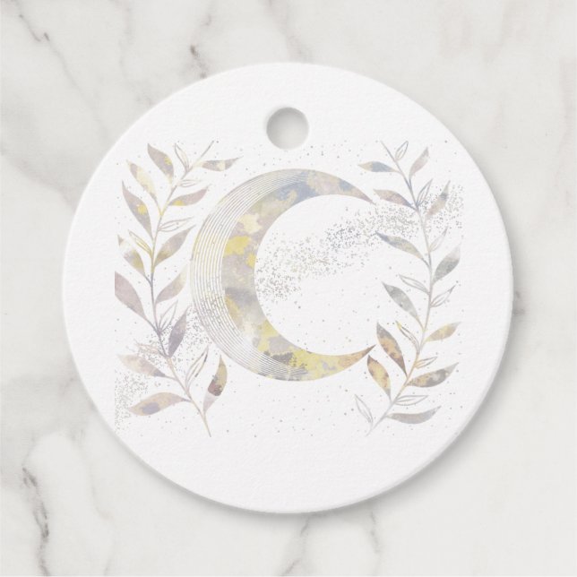Vines and Moon  Favor Tags (Front)