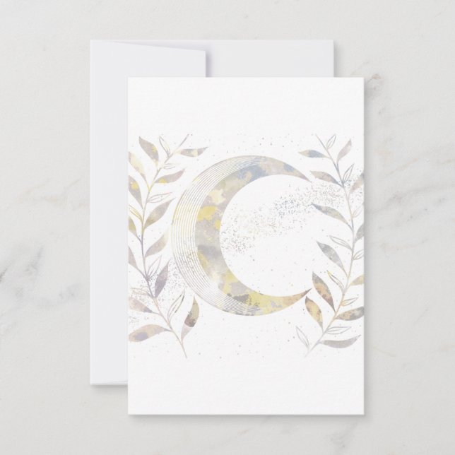 Vines and Moon Thank You Card (Front)