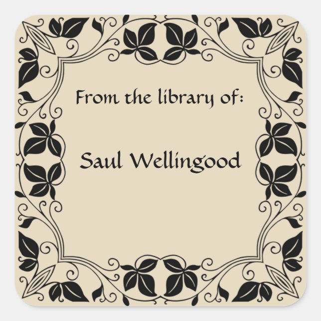 Vines and Swirls Bookplate (Front)