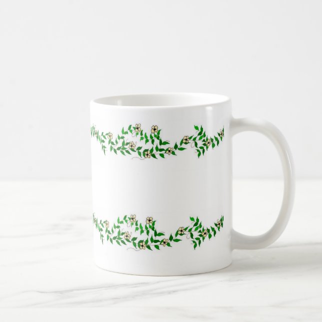 Vines And Tiny Flowers Coffee Mug (Right)