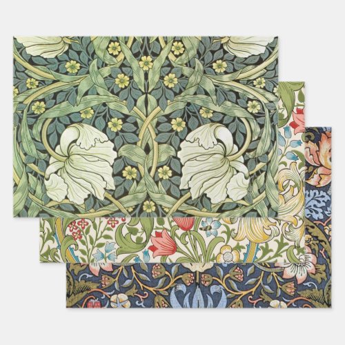 Vines, Birds and Pimpernel Patterns Wrapping Paper Sheets