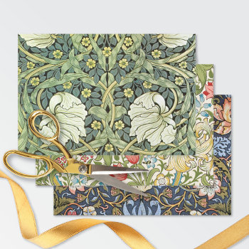 Vines  Birds  Pimpernel William Morris Patterns Wrapping Paper Sheets by mangomoonstudio at Zazzle