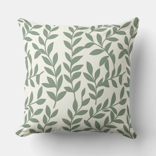 Vines Cotton Throw Pillow (Front)