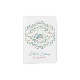 Vine's Eye Roses Magical Boho Chic Personalized Passport Holder
