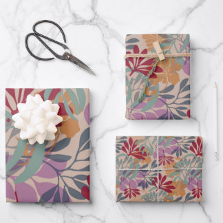 Vines of Abundant Joy XL Colorful Botanical 1814 Wrapping Paper Sheets