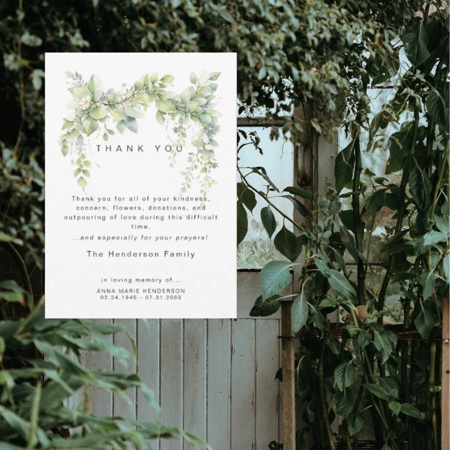 Vines of Life Bereavement Funeral Thank You Card (Creator Uploaded)