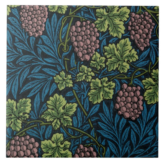 Vines Pattern, William Morris Ceramic Tile (Front)