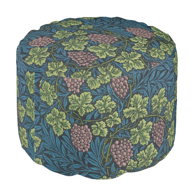 Vines Pattern, William Morris Pouf (Angled Back)