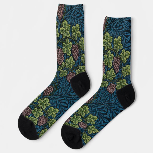 Vines Pattern, William Morris Socks (Left)
