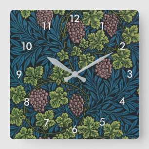 Vines Pattern, William Morris Square Wall Clock