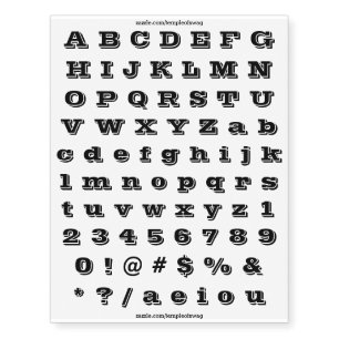 Vineta Font Text Temporary Tattoos