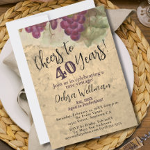 Vineyard 40th Birthday | Cheers to 40 Years Wine
