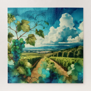 Vineyard Alcohol Ink Jigsaw Puzzle