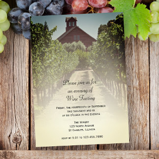 Vineyard and Barn Wine Tasting Party Invitation