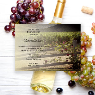 Vineyard and Rose Fence Bridal Shower Invitation