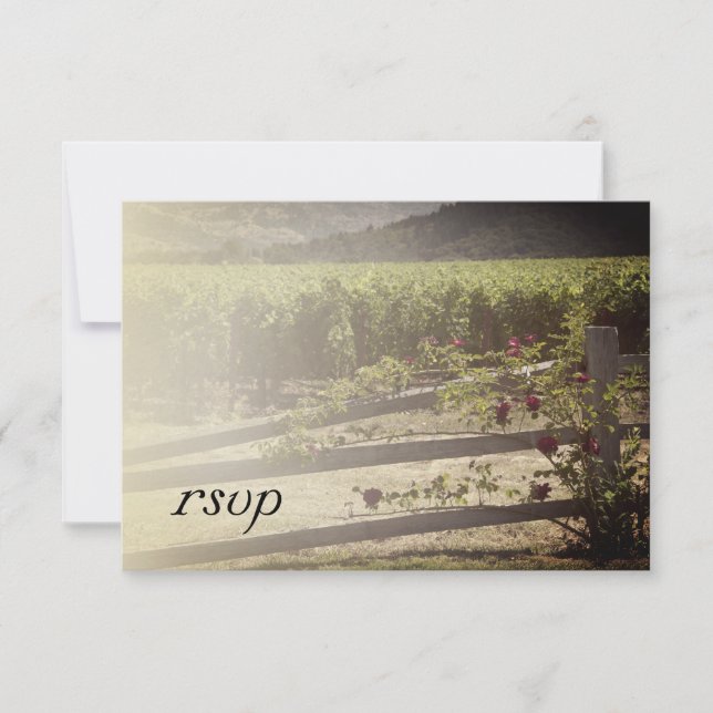 Vineyard and Rose Fence Wedding RSVP (Front)