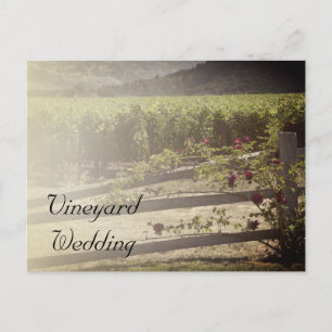 Vineyard and Rose Fence Wedding Save the Date Announcement Postcard