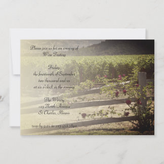Vineyard and Roses Wine Tasting Party Invitation