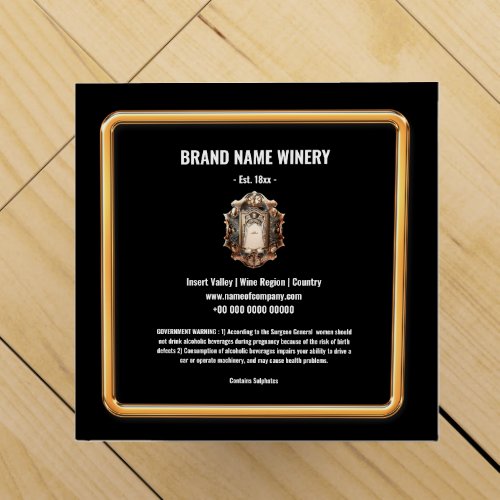 Vineyard brand name packaging  gold logo qr code wine box