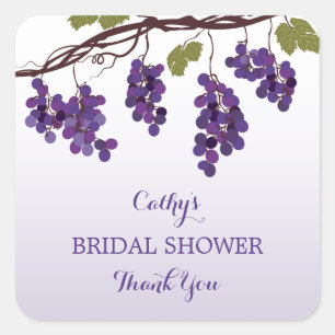 Vineyard Bridal Shower Favor Sticker