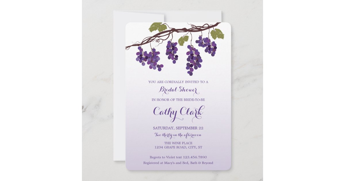 Vineyard Bridal Shower Invitation Zazzle